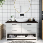 Bathroom Countertop Dark Brown 100x40x cm Treated Solid Wood 3156225