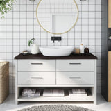 Bathroom Countertop Dark Brown 100x40x cm Treated Solid Wood 3156225