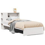 Bookcase Bed without Mattress White 90x190cm Single Solid Wood Pine 3322372