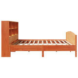 Bookcase Bed without Mattress Wax Brown 180x200 cm Super King Solid Wood Pine 3323097