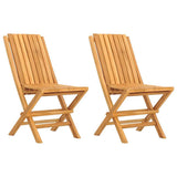 Folding Garden Chair Set of 2 Teak Solid Teak Wood Medium 362757
