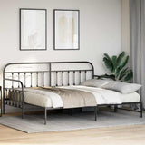 Daybed Frame Black 90 x 200 cm Powder-Coated Steel 42002638