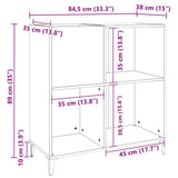 Record Cabinet Concrete Grey 84.5x38x89 cm Engineered Wood 832001