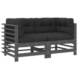 Corner Sofa Grey Solid pine wood, Plywood, Oxford fabric, PP cotton 825683