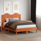 Headboard Wax Brown 135 cm Solid Wood Pine 844283