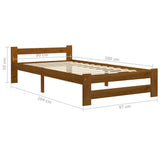 Bed Frame Honey brown Solid pine wood, plywood Single Durable 322005