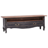 TV Cabinet 120x30x40 cm Black Solid Mahogany Wood 283901