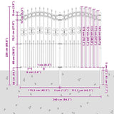 Garden Fence KAMPEN with Spear Top Black 240x175cm Steel 151088