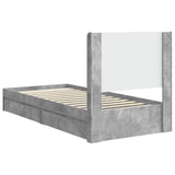 Bed Frame with Storage and Headboard Concrete Grey 75 x 190 cm 3414070