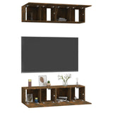 Wall TV Cabinets 4 pcs Smoked Oak 60x30x30 cm Engineered Wood 3120203