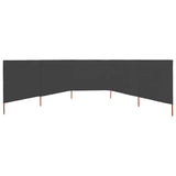 5-panel Wind Screen Fabric 600x160 cm Anthracite 47168