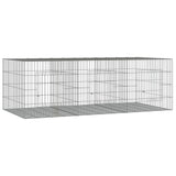 3-Panel Rabbit Cage 163x79x54 cm Galvanised Iron 171569