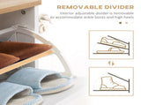 Narrow Shoe Cabinet, Slim Shoe Storage Cabinet with 3 Flip Drawers and Adjustable Shelves, 12 Pair T3398P328357