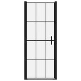 Shower Door Tempered Glass 91x195 cm Black 148888