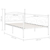 Bed Frame White Metal, Plywood Single Durable Bed Frame 284448