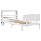 Bed Frame with Headboard without Mattress White 75x190 cm Small Single 3306071
