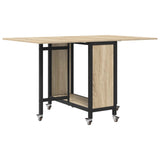 Folding Dining Table with Castors 130 x 80 x 76.5 cm steel PB 8006044