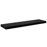 Floating Wall Shelves 4 pcs High Gloss Black 90x23.5x3.8 cm MDF 323777