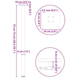Console Table Legs 4 pcs White 72-74 cm Steel 4012457