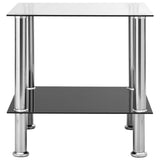 Side Table Transparent 45x50x45 cm Tempered Glass 249529