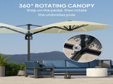 3 Cantilever Garden Parasol with Solar Powered Lights, Crank Handle & Cross Base, UPF 50, 360&deg T3398P317661
