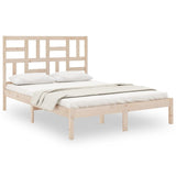 Bed Frame Natural Pine Solid pine wood Double Durable Bed Frame 3105950