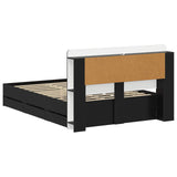 Bed Frame with Storage Black 150 x 200 cm Engineered Wood 3434052