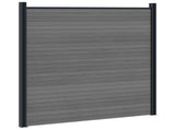 Fence Set 1045 x 186 cm WPC and Aluminium Grey 3429398