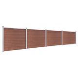 Fence Panel Set WPC 699x146 cm Brown 3070453