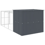Dog House with Run Anthracite 214x457x181 cm Galvanised Steel 3189120