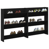 Shoe Cabinet 2 pcs Black Oak 86 x 18 x 90 cm Engineered Wood 875030