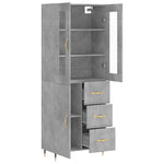 Highboard Concrete Grey 69.5x34x180 cm Engineered Wood 3198453