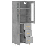Highboard Concrete Grey 69.5x34x180 cm Engineered Wood 3198453