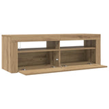 TV Cabinet with LED Lights Artisan Oak 120x35x40 cm Engineered Wood 856320