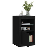 Side Cabinets with LED Lights 2 pcs Black Engineered Wood 836633