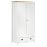 2-Door Wardrobe Hill White 89x50x170 cm Solid Pine Wood 288950
