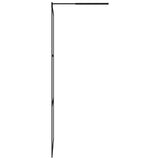 ZNTS Walk-in Shower Wall with Shelf Black 115x195 cm ESG Glass&Aluminium 3185479