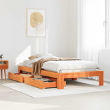 Bed Frame without Mattress Wax Brown 90x200 cm Solid Wood Pine 3309010