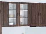 Wall Glass Cabinet PORTO Brown Oak 40 x 31 x 100 cm 885452