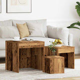 Nesting Tables 3 pcs Old Wood Engineered Wood 856686