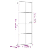 Interior Door Slim Golden 76x201.5 cm Tempered Glass and Aluminium 155140