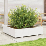 Garden Planter White 100x100x26.5 cm Solid Wood Pine 847319