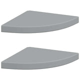 Floating Corner Shelves 2 pcs Grey 35x35x3.8 cm MDF 323923