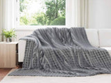 Throw Blankets 6 pcs Dark Grey 270 x 240 cm Fleece 42016952