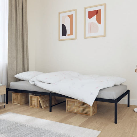 ZNTS Metal Bed Frame without Mattress Black 90x200cm 350839