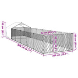 Outdoor Dog Kennel with Run 8x2x1.5 m Galvanised Steel 3329239
