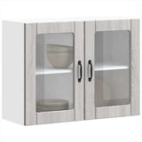 Kitchen Wall Cabinet with Glass Door Lucca Grey Sonoma Engineered Wood 853853
