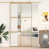Sliding Door Gold 102.5x205 cm Clear ESG Glass and Aluminium 155156