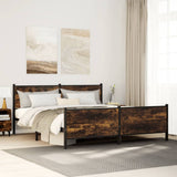 Metal Bed Frame without Mattress Smoked Oak 180x200 cm Super King 3301355