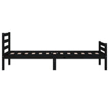 Bed Frame without Mattress Black Solid Wood 100x200 cm 814813